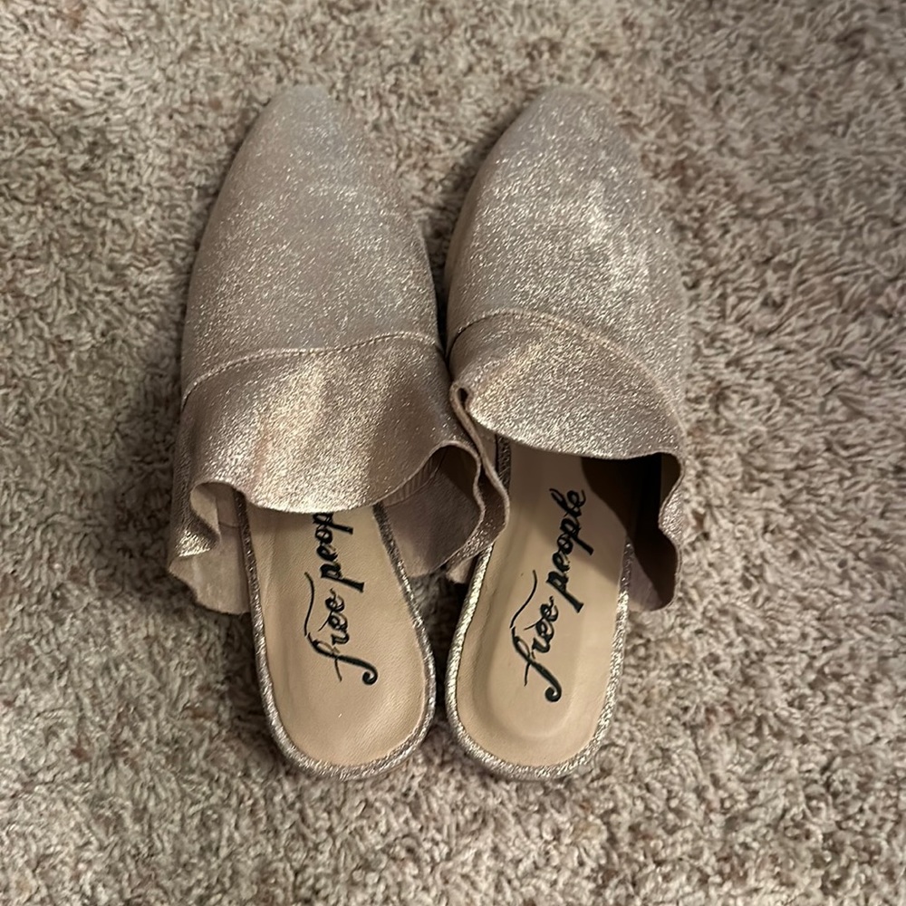 Free People gold metallic flats